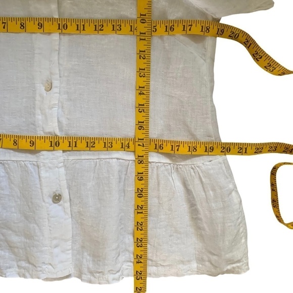 Francesca Bettini 100% Linen White Top Size Med. - Picture 7 of 9